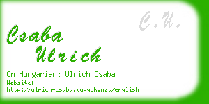 csaba ulrich business card